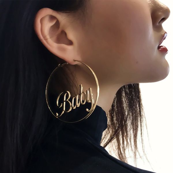diezi punk personality hyperbole big circle letters baby femme hoop earrings for women fashion gold jewelry oorbellen female, Golden
diezi punk personality hyperbole big circle letters baby femme hoop earrings for women fashion gold jewelry oorbellen female, Golden