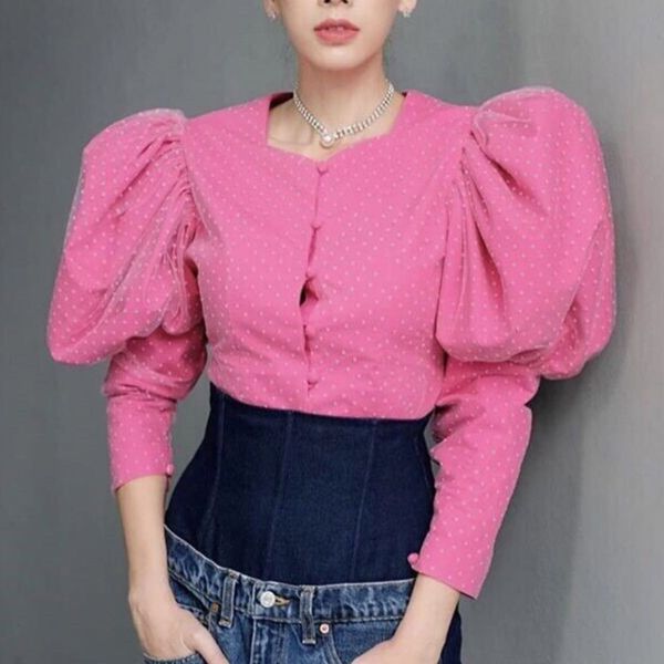 women's blouses & shirts casual loose square collar lantern long sleeve short for female fashion clothing 2021 tide, White
women's blouses & shirts casual loose square collar lantern long sleeve short for female fashion clothing 2021 tide, White