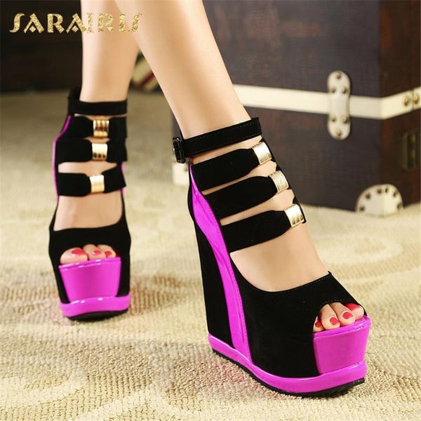 sarairis 2020 new design wedge high heels summer sandals women shoes cover heel zip up metal decoration shoes woman sandals, Black
sarairis 2020 new design wedge high heels summer sandals women shoes cover heel zip up metal decoration shoes woman sandals, Black