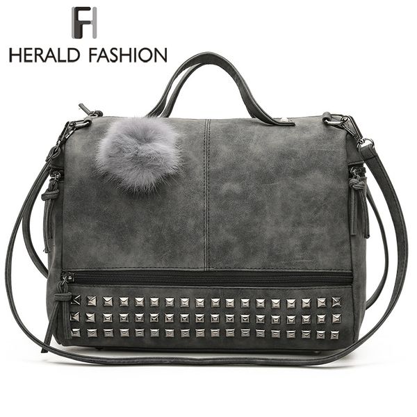 herald fashion rivet women tote bag leather female handbags with hair ball capacity lady's shoulder bag vintage motorcycle
herald fashion rivet women tote bag leather female handbags with hair ball capacity lady's shoulder bag vintage motorcycle