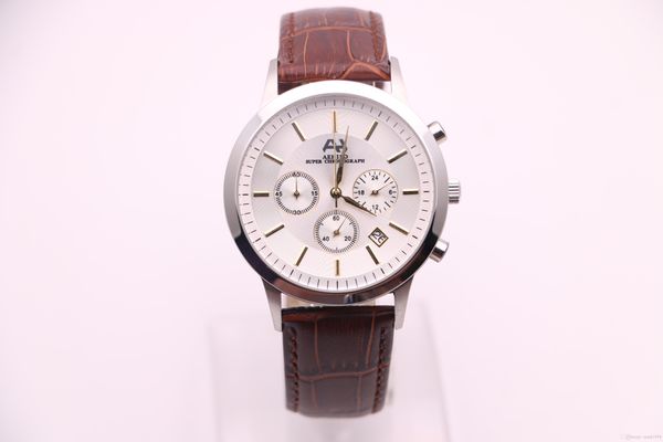 2017, aehibo new brand, new men's watches, vk quartz chronograph run, seconds movement, brown leather strap, white dial, golden pointer, Slivery;brown
2017, aehibo new brand, new men's watches, vk quartz chronograph run, seconds movement, brown leather strap, white dial, golden pointer, Slivery;brown