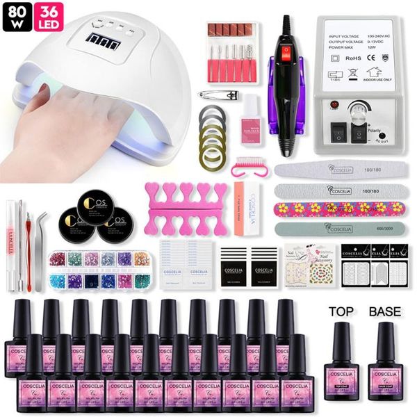 coscelia full manicure set pro gel nail polish set with 80w lamp dryer electric nail drill for art manicure tools
coscelia full manicure set pro gel nail polish set with 80w lamp dryer electric nail drill for art manicure tools