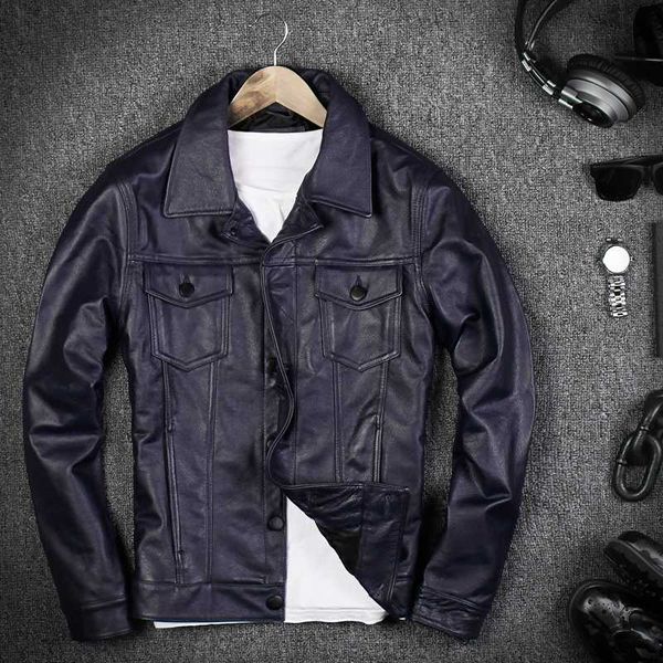 zvaqs mens casual smart leather jackets short slim thin navy blue cowskin genuine leather overcoats autumn male clothing pph931, Black
zvaqs mens casual smart leather jackets short slim thin navy blue cowskin genuine leather overcoats autumn male clothing pph931, Black