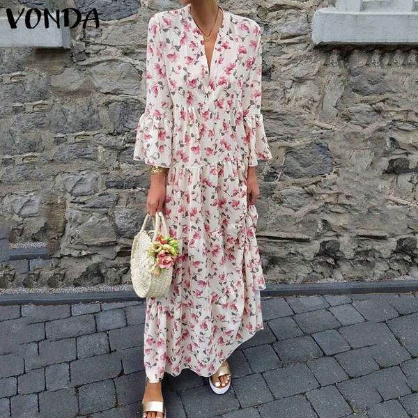 woman vintage printed maxi dress 2020 vonda autumn 3/4 sleeve v neck long dresses plus size bohemian vestidos femme robe s-5xl, Black;gray
woman vintage printed maxi dress 2020 vonda autumn 3/4 sleeve v neck long dresses plus size bohemian vestidos femme robe s-5xl, Black;gray