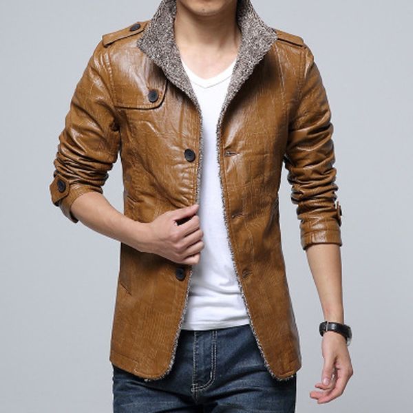 mens winter leather jackets new solid standing casual pu coats single breasted black wool thick clotes male low price l-4xl
mens winter leather jackets new solid standing casual pu coats single breasted black wool thick clotes male low price l-4xl