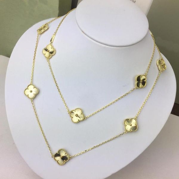 new exquisite clover carved 18k gold sweater necklace for womans fashion brand designer jewelry for womans, Silver
new exquisite clover carved 18k gold sweater necklace for womans fashion brand designer jewelry for womans, Silver