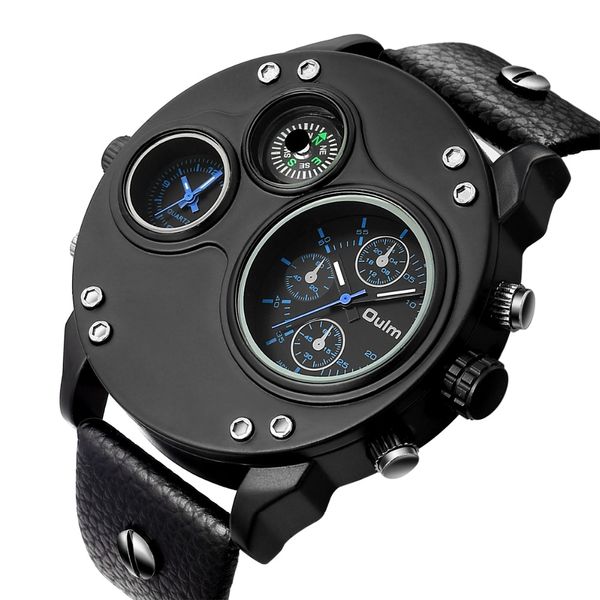 oulm new 2018 quartz watch men's with compass stylish army leather strap sport modern double movement big wrist watches, Slivery;brown
oulm new 2018 quartz watch men's with compass stylish army leather strap sport modern double movement big wrist watches, Slivery;brown