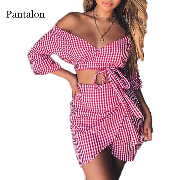 pantalon women's suit checker board plaid suits off-shoulder two piece set flare sleeves drawsring short mini skirt roupas, White
pantalon women's suit checker board plaid suits off-shoulder two piece set flare sleeves drawsring short mini skirt roupas, White