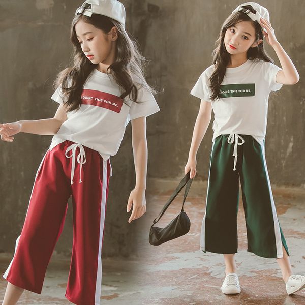 2020 kids clothing for girls t shirt + pants with open sides slit 2pcs sport suit set for girl outfits summer tracksuit children, White
2020 kids clothing for girls t shirt + pants with open sides slit 2pcs sport suit set for girl outfits summer tracksuit children, White