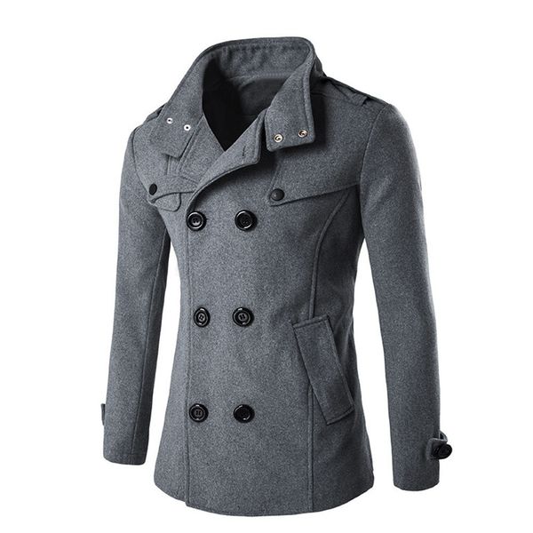 england style men autumn winter double breasted button stand collar woolen coat fashion business man long wool blends outerwear, Black
england style men autumn winter double breasted button stand collar woolen coat fashion business man long wool blends outerwear, Black