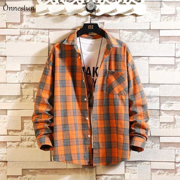onnestun men's shirt new spring casual long sleeve lattice loose shirts for men plus size fashion mens streetwear shirt, White;black
onnestun men's shirt new spring casual long sleeve lattice loose shirts for men plus size fashion mens streetwear shirt, White;black