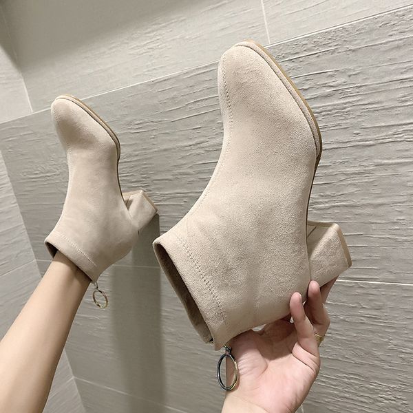 short boots women's boots single elasticity chunky-heel versitile fashion new style pointed shoes, Black
short boots women's boots single elasticity chunky-heel versitile fashion new style pointed shoes, Black