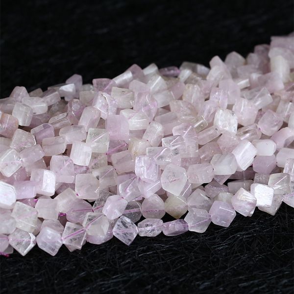 wholesale natural genuine purple pink kunzite spodumene diamond shape loose beads fit jewelry diy necklace 16" 05330, Black