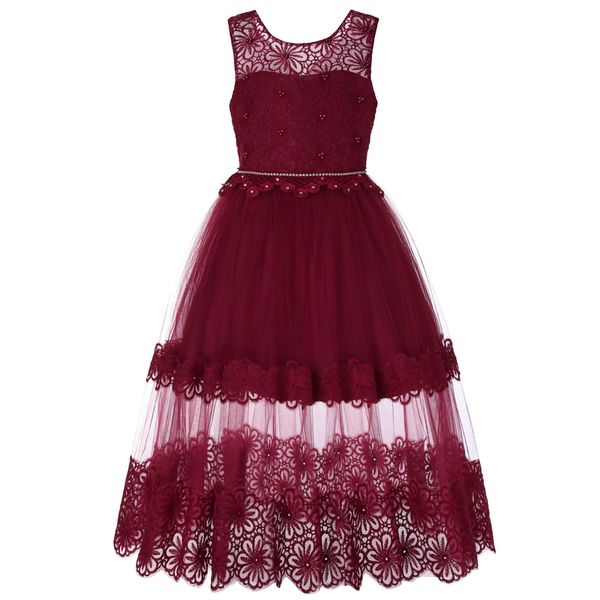 kids girls rhinestone formal gowns girls embroidered lace flower pearl tulle ball gowns wedding evening dress ruffle party princess dresses, Red;yellow
kids girls rhinestone formal gowns girls embroidered lace flower pearl tulle ball gowns wedding evening dress ruffle party princess dresses, Red;yellow