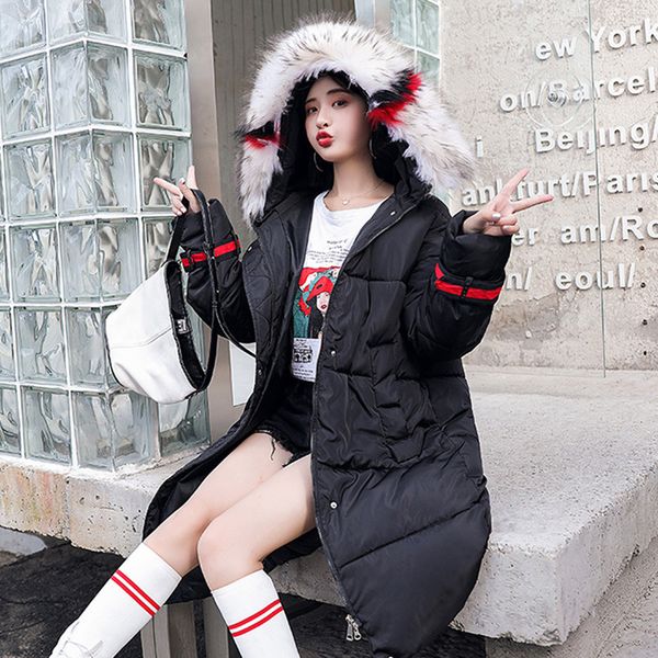 p shoot 2018 new style down jacket large size thick embroidered mid-length large fur collar casual parker cotton coat, Blue;black
p shoot 2018 new style down jacket large size thick embroidered mid-length large fur collar casual parker cotton coat, Blue;black