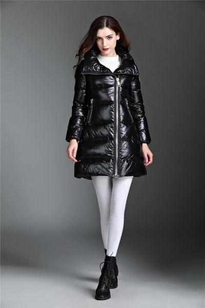 star style european leg famous stand up collar down jacket women's mid-length thick copper zipper cable-stayed large zipper, Black;white
star style european leg famous stand up collar down jacket women's mid-length thick copper zipper cable-stayed large zipper, Black;white