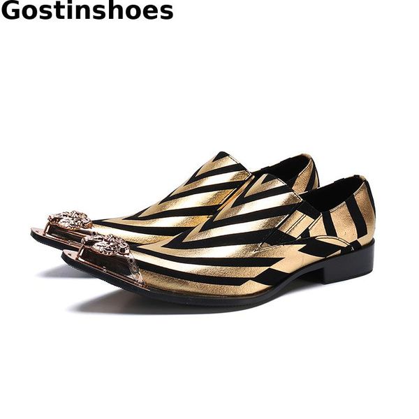 fashion golden stripes men shoes genuine leather pointed metal captoe men casual leather shoes slip on leisure oxfords, Black
fashion golden stripes men shoes genuine leather pointed metal captoe men casual leather shoes slip on leisure oxfords, Black