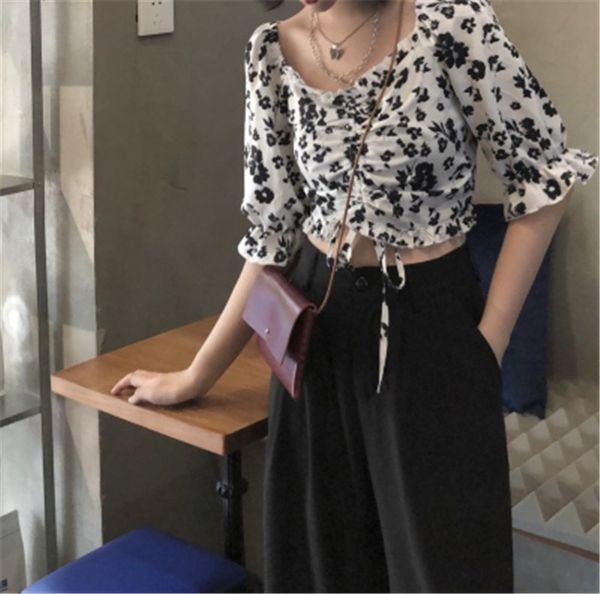 summer short women shirt print slim high waist puff sleeve blouses casual cute fashion beach sweet 2020 chic, White
summer short women shirt print slim high waist puff sleeve blouses casual cute fashion beach sweet 2020 chic, White
