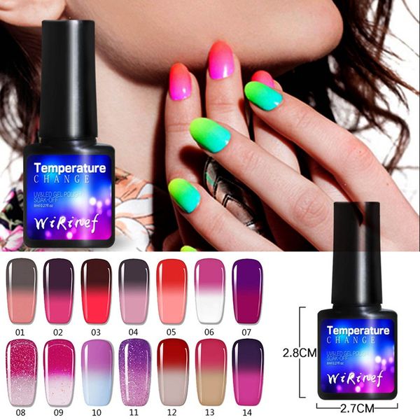 1 bottle 8ml color changing uv gel polish sequins thermal nail gel soak off nail art polish varnish 14 colors, Red;pink
1 bottle 8ml color changing uv gel polish sequins thermal nail gel soak off nail art polish varnish 14 colors, Red;pink