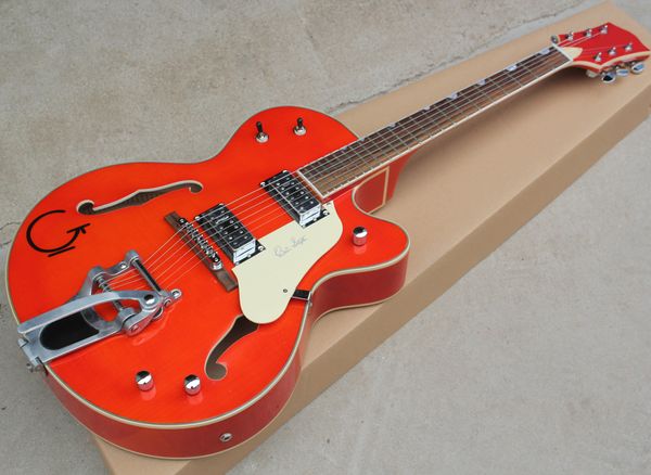 semi-hollow orange cut-away electric guitar with big tremolo,flame maple veneer,can be customized as request
semi-hollow orange cut-away electric guitar with big tremolo,flame maple veneer,can be customized as request