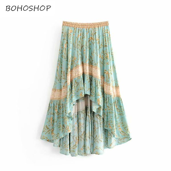 vintage chic fashion women beach bohemian floral print irregular hem rayon skirt high waist maxi a-line boho skirt femme, Black
vintage chic fashion women beach bohemian floral print irregular hem rayon skirt high waist maxi a-line boho skirt femme, Black