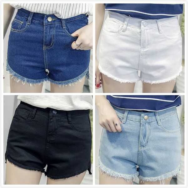 denim shorts women's front short long back students white high-waisted loose-fit slimming shorts, Blue
denim shorts women's front short long back students white high-waisted loose-fit slimming shorts, Blue