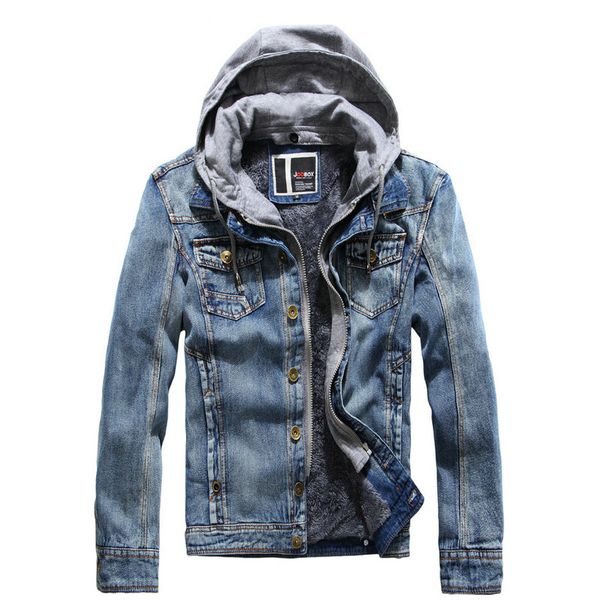 2019 new autumn winter denim jacket men hooded casual streetwear warm men's jeans jacket coat, Black;brown
2019 new autumn winter denim jacket men hooded casual streetwear warm men's jeans jacket coat, Black;brown
