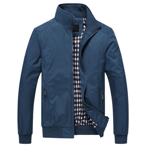 men jacket spring autumn simple classic solid business jackets coat stand collar outerwear male bomber jackets, Black;brown
men jacket spring autumn simple classic solid business jackets coat stand collar outerwear male bomber jackets, Black;brown