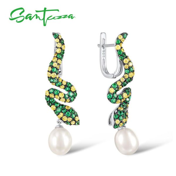 santuzza silver earrings for women pure 925 sterling silver round green spinel drop earrings fresh water pearl fine jewelry cx200628, Golden
santuzza silver earrings for women pure 925 sterling silver round green spinel drop earrings fresh water pearl fine jewelry cx200628, Golden