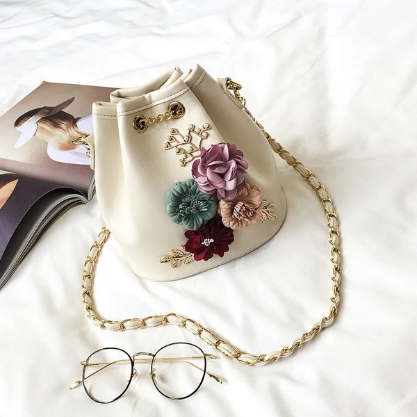 handmade flowers bucket bags mini shoulder bags with chain drawstring small cross body pearl leaves decals h153
handmade flowers bucket bags mini shoulder bags with chain drawstring small cross body pearl leaves decals h153