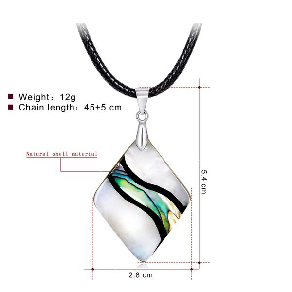 personality rhombus pearl abalone shell necklace handmade charm necklaces in stock ladies clavicle pendants wholesale women jewellries, Silver
personality rhombus pearl abalone shell necklace handmade charm necklaces in stock ladies clavicle pendants wholesale women jewellries, Silver