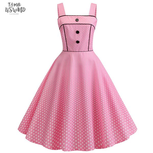vintage pink polka dot summer dress women 2020 spaghetti strap party pin up rockabilly knee length dress plus size robe femme, Black;gray
vintage pink polka dot summer dress women 2020 spaghetti strap party pin up rockabilly knee length dress plus size robe femme, Black;gray