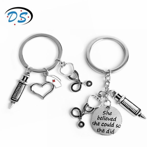 dongsheng jewelry tools stethoscope pendants key chains students gifts keychain llaveros, Silver
dongsheng jewelry tools stethoscope pendants key chains students gifts keychain llaveros, Silver