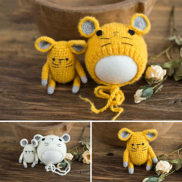 new baby hat newborn newborn pgraphy props mouse doll hat p studio p prop baby knitted clothes, Yellow
new baby hat newborn newborn pgraphy props mouse doll hat p studio p prop baby knitted clothes, Yellow