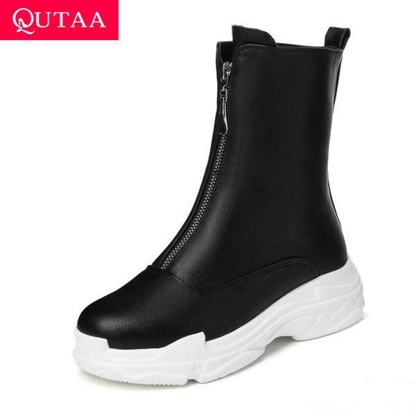 qutaa 2020 autumn winter women shoes fashion soft pu platform ankle boots front zipper comfort sneakers short boots size 34-43, Black
qutaa 2020 autumn winter women shoes fashion soft pu platform ankle boots front zipper comfort sneakers short boots size 34-43, Black