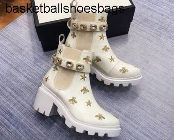 bees 2020 stars new women leather embroidered ankle boot lady pearls red laces 6cm chunky heel rubber lug sole boots03, Black
bees 2020 stars new women leather embroidered ankle boot lady pearls red laces 6cm chunky heel rubber lug sole boots03, Black