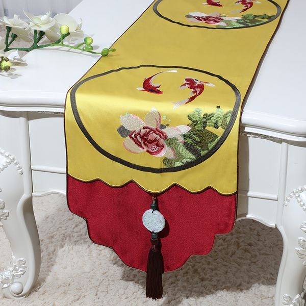 2019 new jacquard fish table runner home decoration rectangle coffee table pad christmas party chinese silk brocade tablecloth
2019 new jacquard fish table runner home decoration rectangle coffee table pad christmas party chinese silk brocade tablecloth