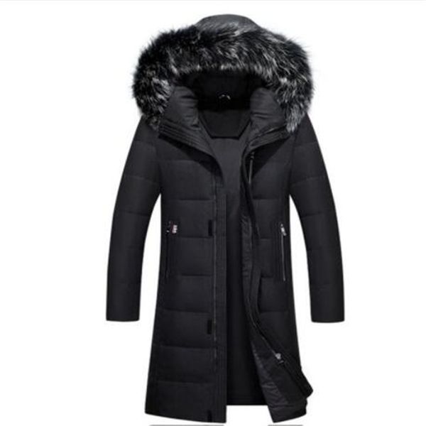 2018 winter new men's long down jacket clothes thicken warm white duck down hooded fur collar casual coat male brand clothing, Black
2018 winter new men's long down jacket clothes thicken warm white duck down hooded fur collar casual coat male brand clothing, Black