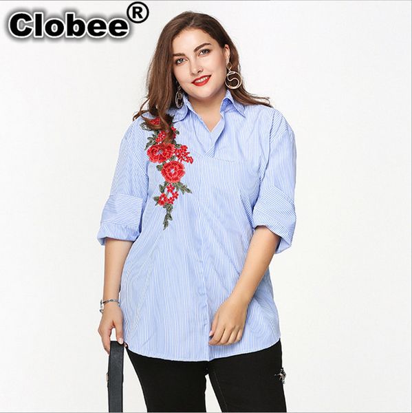 women's blouses & shirts clobee women 2021 spring big size floral embroidery shirt blouse female tunic striped office h116, White
women's blouses & shirts clobee women 2021 spring big size floral embroidery shirt blouse female tunic striped office h116, White