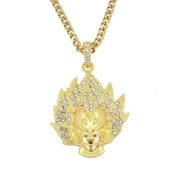 hip hop saiyan cartoon diamonds pendant necklaces for men stainless steel rhinestone comic luxury necklace 30 inches cuban chain 2 colors, Silver
hip hop saiyan cartoon diamonds pendant necklaces for men stainless steel rhinestone comic luxury necklace 30 inches cuban chain 2 colors, Silver