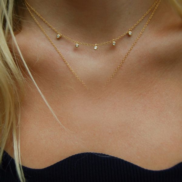 bezel setting cubic zirconia 5 pcs cz drop drip 100% 925 sterling silver choker women necklace
bezel setting cubic zirconia 5 pcs cz drop drip 100% 925 sterling silver choker women necklace