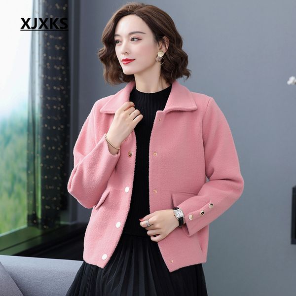 xjxks fashion lapel women spring jacket 2020 new loose plus size solid color all-match comfortable women woolen coat, Black
xjxks fashion lapel women spring jacket 2020 new loose plus size solid color all-match comfortable women woolen coat, Black