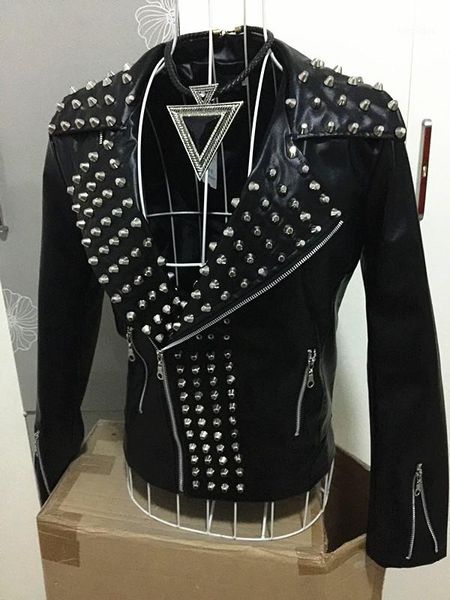 wholesale- 2017 new male black leather rivets punk dj singer rock jacket pants men's slim casual fashion outerwear man ds dancer costum
wholesale- 2017 new male black leather rivets punk dj singer rock jacket pants men's slim casual fashion outerwear man ds dancer costum