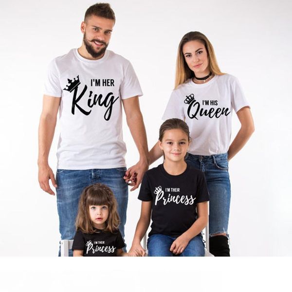 2018 summer matching family clothes casual solid short sleeve cotton t-shirt king queen couples t-shirt crown printed funny, White;black
2018 summer matching family clothes casual solid short sleeve cotton t-shirt king queen couples t-shirt crown printed funny, White;black