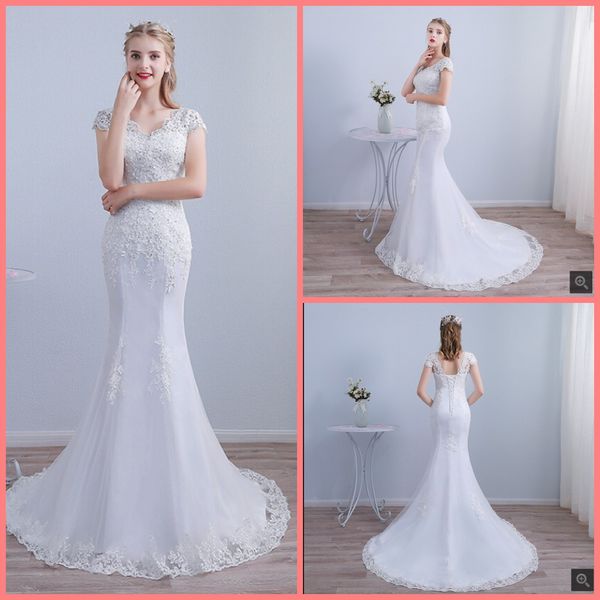 robe de soiree mermaid white lace appliques beaded wedding dress cap sleeve v neck corset elegant wedding gowns selling bride dresses
robe de soiree mermaid white lace appliques beaded wedding dress cap sleeve v neck corset elegant wedding gowns selling bride dresses