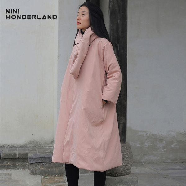 nini wonderland 2019 winter parkas coat women cotton thickening warm coats female v neck casual long outerwear loose big size, Black
nini wonderland 2019 winter parkas coat women cotton thickening warm coats female v neck casual long outerwear loose big size, Black