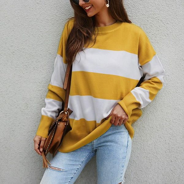 autumn winter women's sweaters o neck striped pullover korean style minimalist casual sweater, White;black
autumn winter women's sweaters o neck striped pullover korean style minimalist casual sweater, White;black
