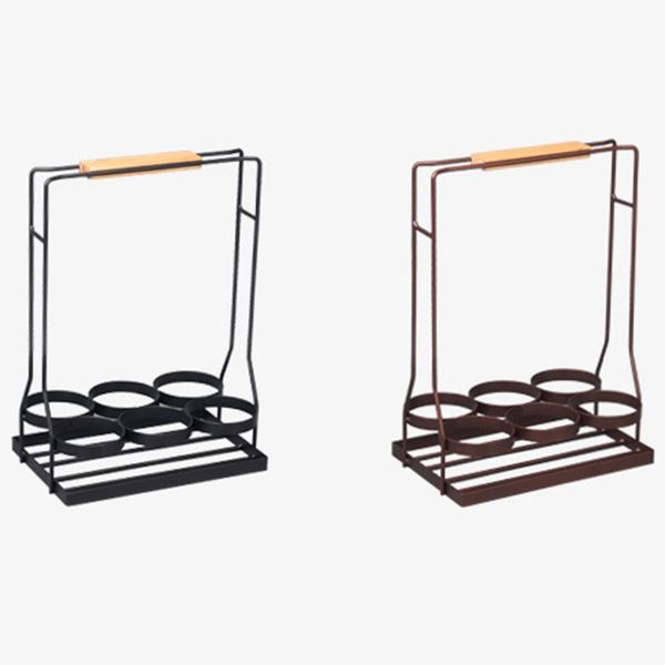 6 bottle wine caddy sturdy black coated frame protects bottles.real natural wood handle folds for compact storage
6 bottle wine caddy sturdy black coated frame protects bottles.real natural wood handle folds for compact storage