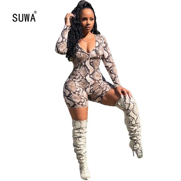 wholesale snakeskin print sheath short jumpsuits casual women deep v neck long sleeve bodycon slim playsuits catsuits, Black;white
wholesale snakeskin print sheath short jumpsuits casual women deep v neck long sleeve bodycon slim playsuits catsuits, Black;white