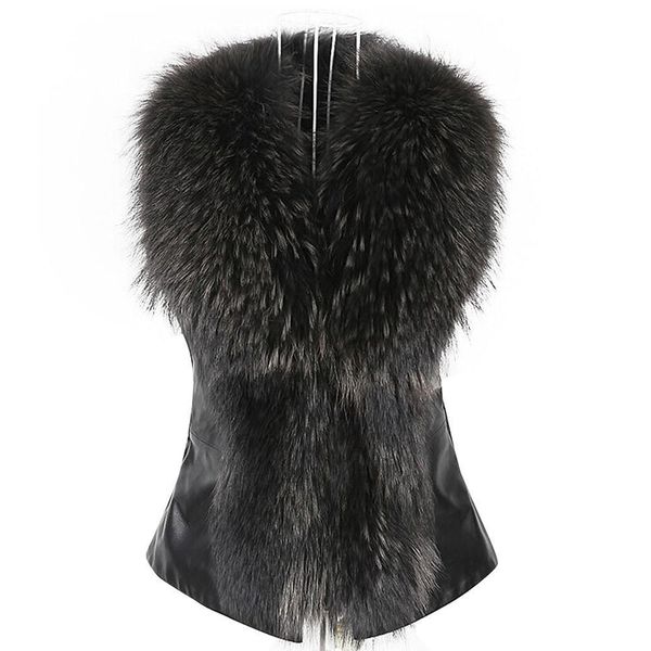 new faux fur waistcoat women vest autumn winter sleeveless casual vest with fur trim slim short jacket outwear overcoat, Black
new faux fur waistcoat women vest autumn winter sleeveless casual vest with fur trim slim short jacket outwear overcoat, Black
